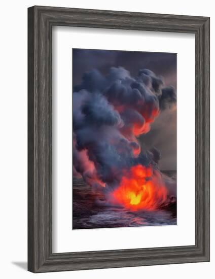 Fire Water Lava Shore Hawaii Big Island Volcano National Park-Vincent James-Framed Photographic Print