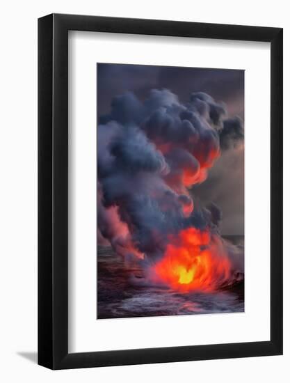 Fire Water Lava Shore Hawaii Big Island Volcano National Park-Vincent James-Framed Photographic Print