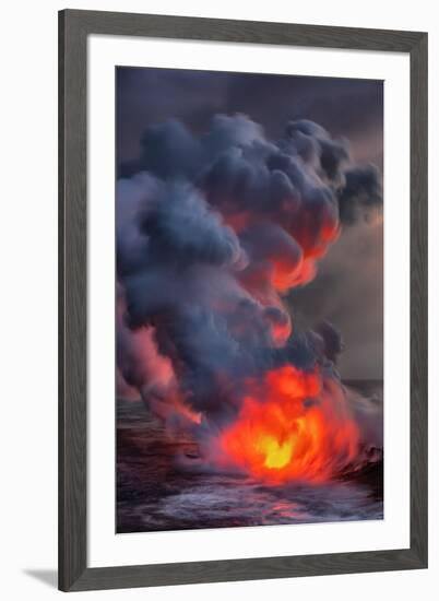 Fire Water Lava Shore Hawaii Big Island Volcano National Park-Vincent James-Framed Photographic Print