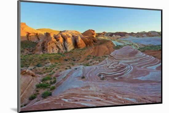 Fire Wave, sunset, Valley of Fire State Park, Nevada, USA-Michel Hersen-Mounted Photographic Print