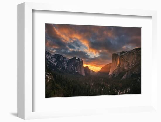 Firefall light, Yosemite Valley, California,  Epic Light Beams-Vincent James-Framed Photographic Print