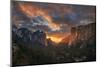 Firefall light, Yosemite Valley, California,  Epic Light Beams-Vincent James-Mounted Photographic Print