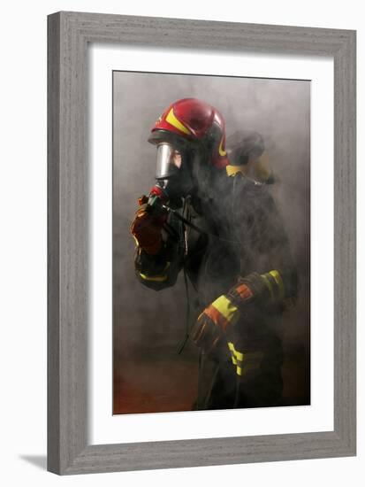 Firefighter-Mauro Fermariello-Framed Photographic Print