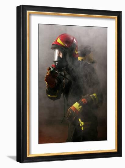 Firefighter-Mauro Fermariello-Framed Photographic Print