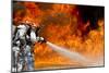 Firefighters Combat a Jp-8 Jet Fuel Fire-null-Mounted Photographic Print