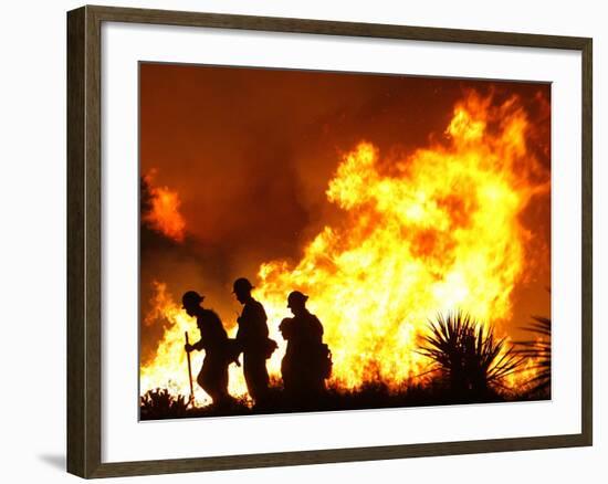 Firefighters Work the Sawtooth Complex Fire--Framed Photographic Print