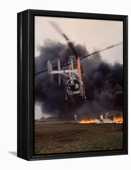 Firefighting Helicopter Dousing Flames-Joe Scherschel-Framed Premier Image Canvas