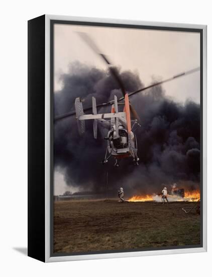 Firefighting Helicopter Dousing Flames-Joe Scherschel-Framed Premier Image Canvas