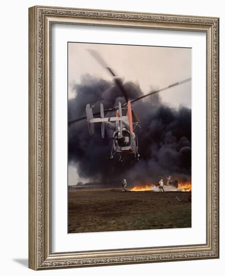 Firefighting Helicopter Dousing Flames-Joe Scherschel-Framed Photographic Print