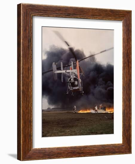 Firefighting Helicopter Dousing Flames-Joe Scherschel-Framed Photographic Print