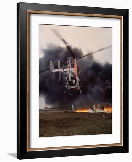 Firefighting Helicopter Dousing Flames-Joe Scherschel-Framed Photographic Print