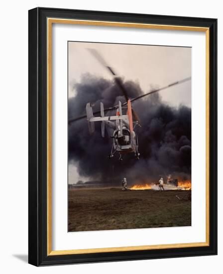 Firefighting Helicopter Dousing Flames-Joe Scherschel-Framed Photographic Print