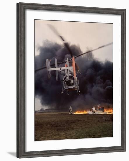 Firefighting Helicopter Dousing Flames-Joe Scherschel-Framed Photographic Print