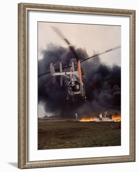 Firefighting Helicopter Dousing Flames-Joe Scherschel-Framed Photographic Print