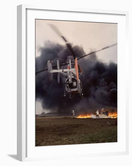 Firefighting Helicopter Dousing Flames-Joe Scherschel-Framed Photographic Print