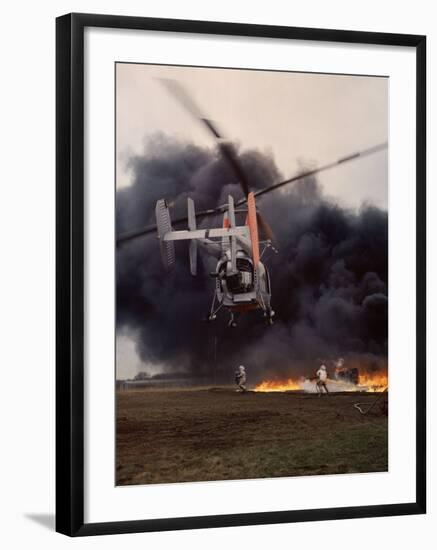 Firefighting Helicopter Dousing Flames-Joe Scherschel-Framed Photographic Print