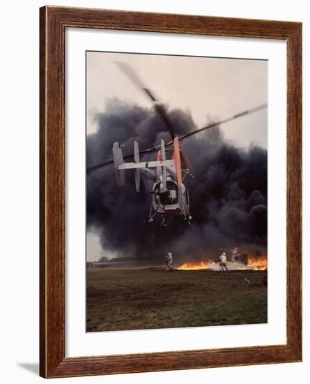 Firefighting Helicopter Dousing Flames-Joe Scherschel-Framed Photographic Print