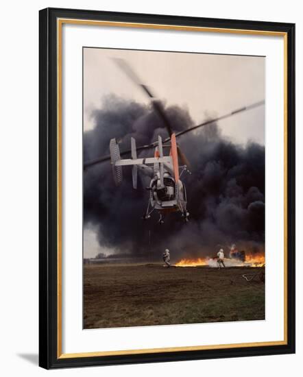 Firefighting Helicopter Dousing Flames-Joe Scherschel-Framed Photographic Print