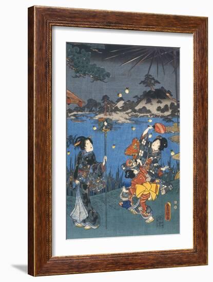 Firefly Hunting-Utagawa Kunisada-Framed Giclee Print