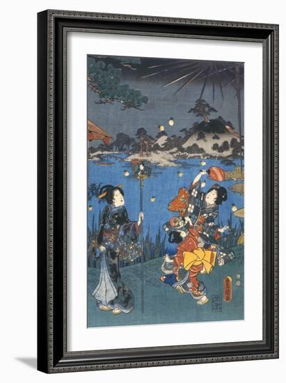 Firefly Hunting-Utagawa Kunisada-Framed Giclee Print