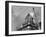 Fireman on Ladder Using a Hose to Extinguish Blazing Building Set Afire-Hans Wild-Framed Photographic Print