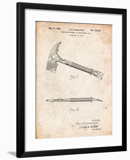 Fireman's Axe 1940 Patent-Cole Borders-Framed Art Print