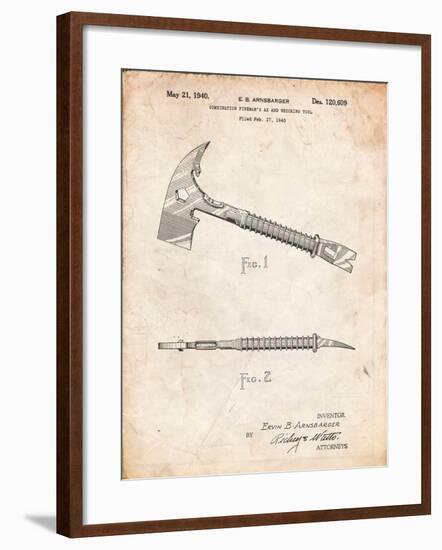 Fireman's Axe 1940 Patent-Cole Borders-Framed Art Print