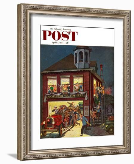 "Fireman's Ball" Saturday Evening Post Cover, April 3, 1954-Ben Kimberly Prins-Framed Giclee Print