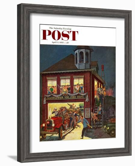 "Fireman's Ball" Saturday Evening Post Cover, April 3, 1954-Ben Kimberly Prins-Framed Giclee Print