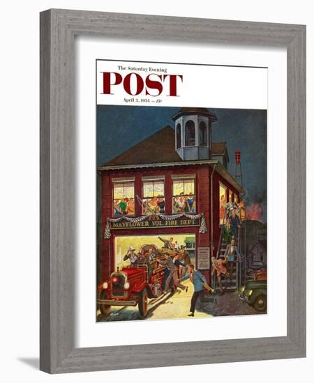 "Fireman's Ball" Saturday Evening Post Cover, April 3, 1954-Ben Kimberly Prins-Framed Giclee Print