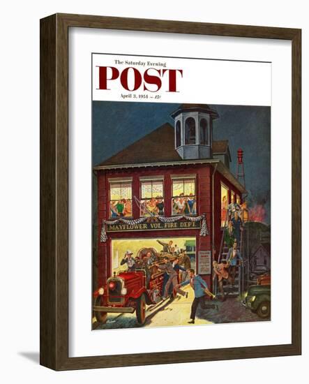 "Fireman's Ball" Saturday Evening Post Cover, April 3, 1954-Ben Kimberly Prins-Framed Giclee Print