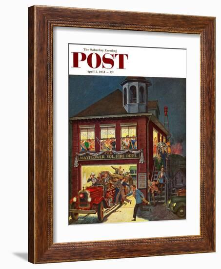 "Fireman's Ball" Saturday Evening Post Cover, April 3, 1954-Ben Kimberly Prins-Framed Giclee Print