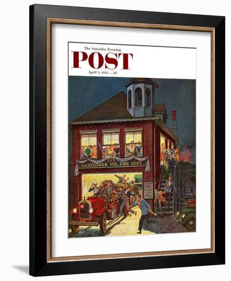 "Fireman's Ball" Saturday Evening Post Cover, April 3, 1954-Ben Kimberly Prins-Framed Giclee Print