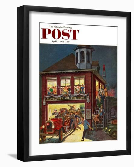 "Fireman's Ball" Saturday Evening Post Cover, April 3, 1954-Ben Kimberly Prins-Framed Giclee Print