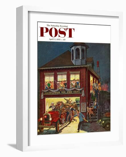 "Fireman's Ball" Saturday Evening Post Cover, April 3, 1954-Ben Kimberly Prins-Framed Giclee Print