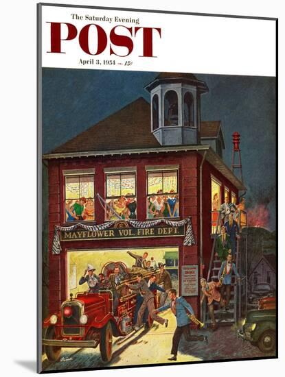 "Fireman's Ball" Saturday Evening Post Cover, April 3, 1954-Ben Kimberly Prins-Mounted Giclee Print