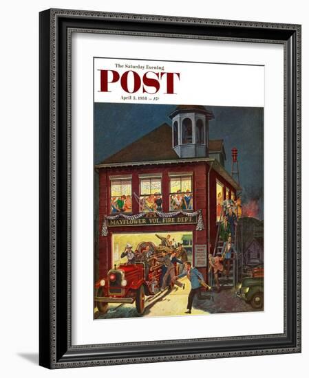 "Fireman's Ball" Saturday Evening Post Cover, April 3, 1954-Ben Kimberly Prins-Framed Giclee Print