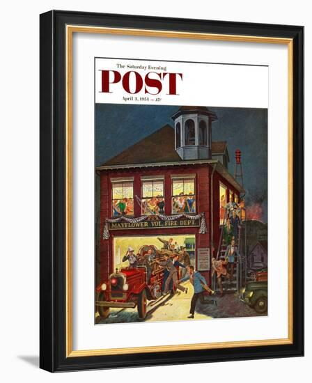 "Fireman's Ball" Saturday Evening Post Cover, April 3, 1954-Ben Kimberly Prins-Framed Giclee Print