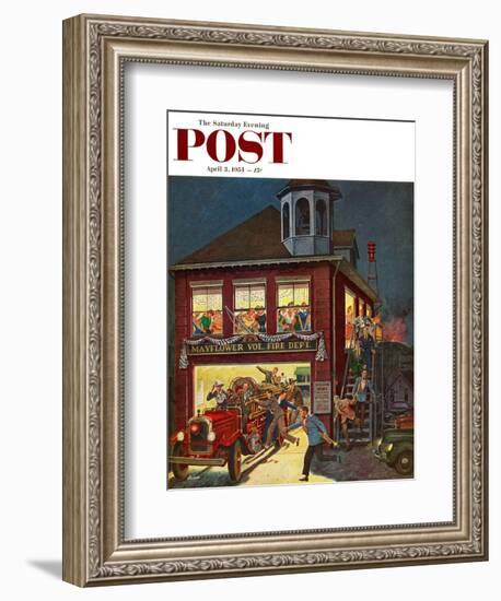 "Fireman's Ball" Saturday Evening Post Cover, April 3, 1954-Ben Kimberly Prins-Framed Giclee Print