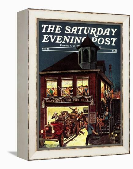 "Fireman's Ball," Saturday Evening Post Cover, February 1, 1982-Ben Kimberly Prins-Framed Premier Image Canvas