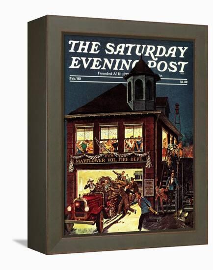 "Fireman's Ball," Saturday Evening Post Cover, February 1, 1982-Ben Kimberly Prins-Framed Premier Image Canvas