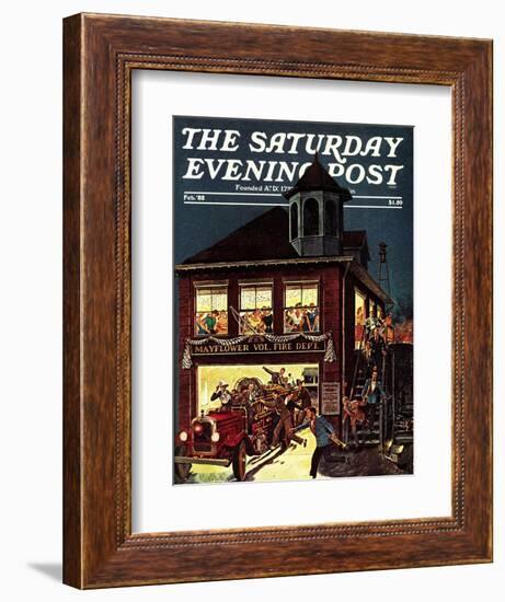 "Fireman's Ball," Saturday Evening Post Cover, February 1, 1982-Ben Kimberly Prins-Framed Giclee Print