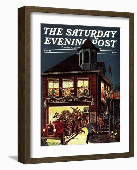 "Fireman's Ball," Saturday Evening Post Cover, February 1, 1982-Ben Kimberly Prins-Framed Giclee Print