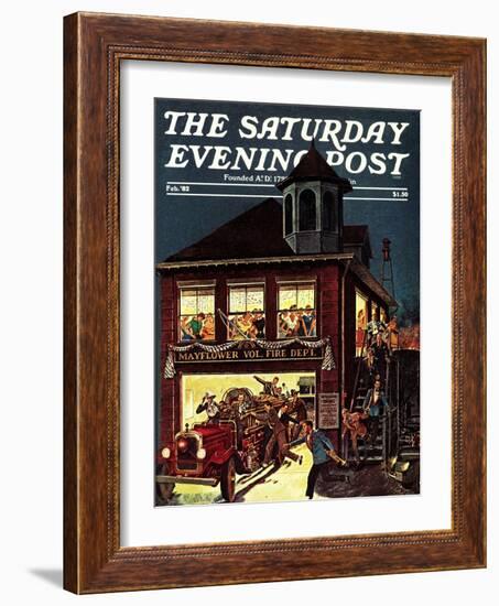 "Fireman's Ball," Saturday Evening Post Cover, February 1, 1982-Ben Kimberly Prins-Framed Giclee Print