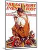 "Fireman with Winning Hand," Saturday Evening Post Cover, March 12, 1938-Samuel Nelson Abbott-Mounted Giclee Print