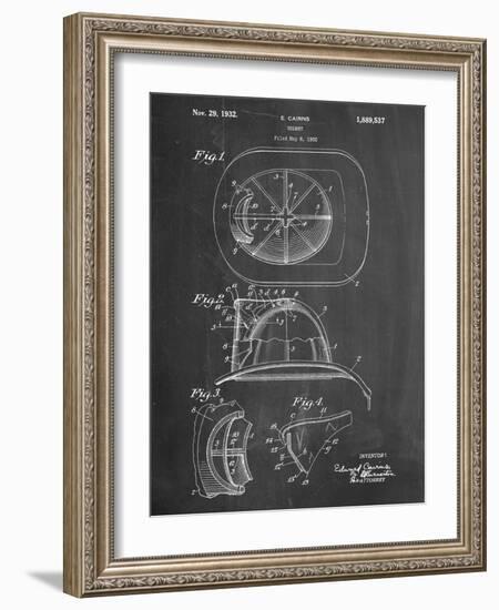 Firemen Helmet Patent-null-Framed Art Print