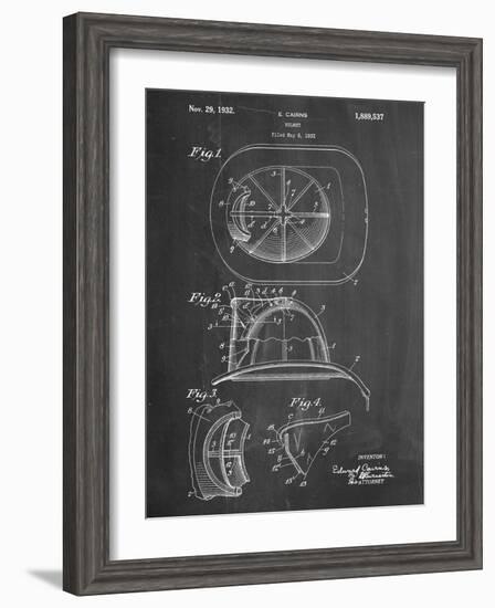 Firemen Helmet Patent-null-Framed Art Print