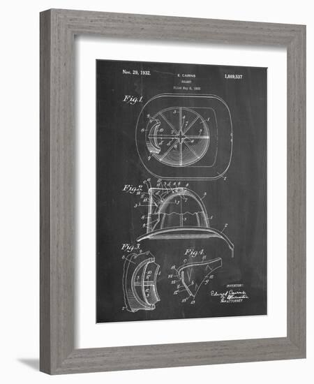Firemen Helmet Patent-null-Framed Art Print