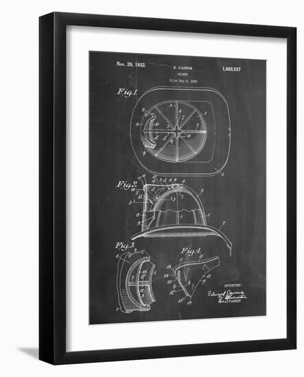 Firemen Helmet Patent-null-Framed Art Print