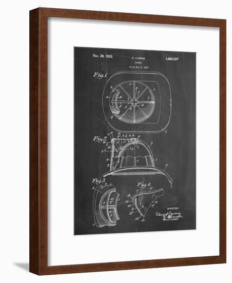 Firemen Helmet Patent-null-Framed Art Print